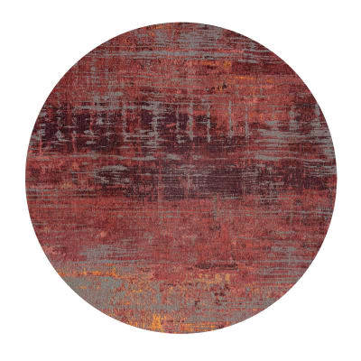 Tapis salon et chambre tissé plat  diam 140 cm Rouge