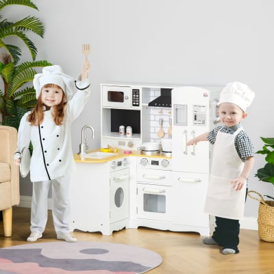 Cuisine pour enfant avec évier réfrigérateur et téléphone blanc