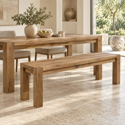 Banc en chêne huilé style campagne l153cm