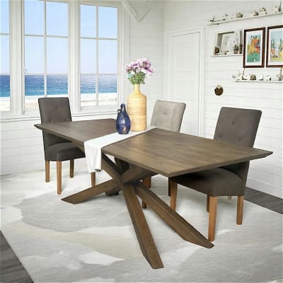 Table à manger moderne 180 cm en chêne pied mikado