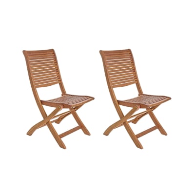 Lot de 2 chaises de jardin pliantes en acacia