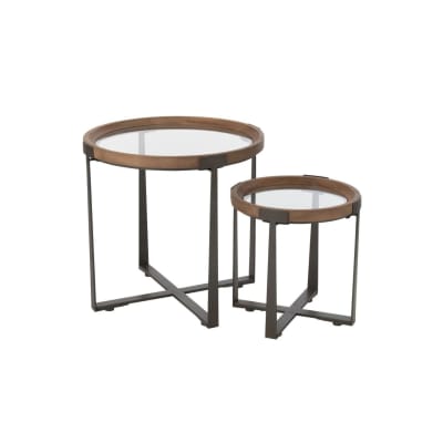 Set de  tables basses gigognes de style industriel d60