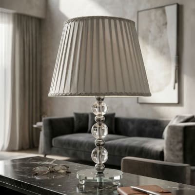 Lampe de table en métal argenté ø 30x48 cm