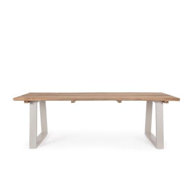 Table de jardin en teck et métal grège l240 10 places