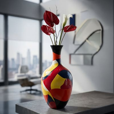 Vase décoratif en résine multicolore ø 29x59 cm