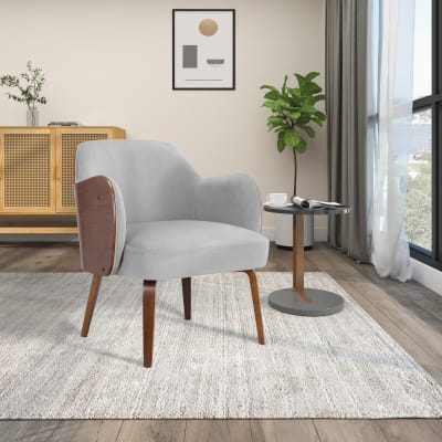 Fauteuils en velours gris clair