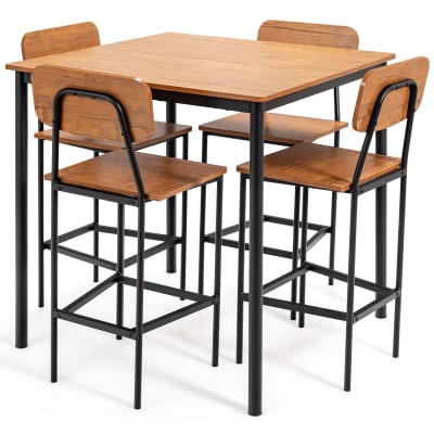 Table de salle à manger avec 4 chaises à armature métallique