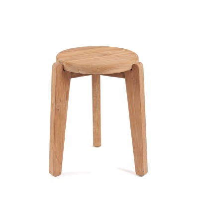 Table d’appoint bois de teck recyclé marron 40x40x50cm