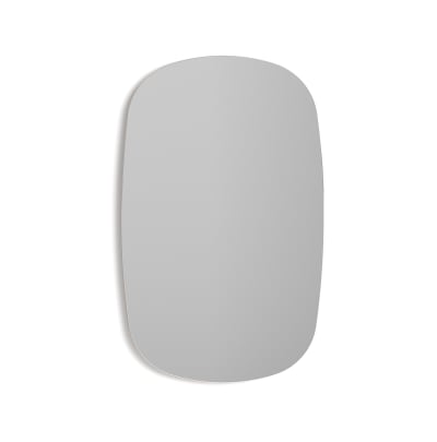 Miroir ovale en aggloméré blanc 65x40x2 cm