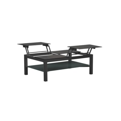 Table basse relevable noire en aluminium L113  x P73 x H39 cm