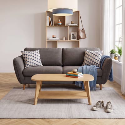 Canapé convertible 3 places en tissu gris