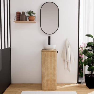 Ensemble meuble lave-mains  + vasque + robinet + miroir