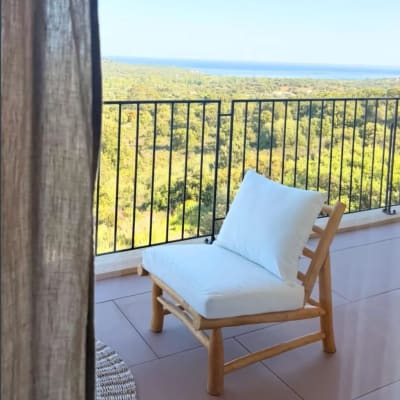 Fauteuil extérieur en teck avec coussins déperlants et déhoussables