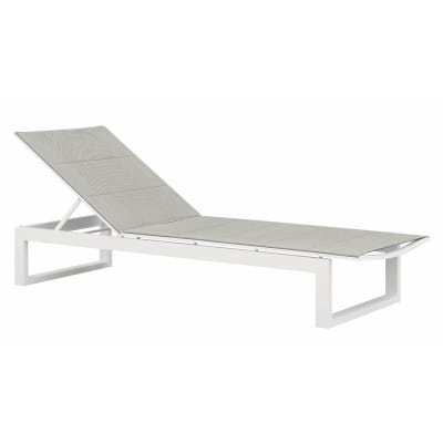 Duo bains de soleil taupe en aluminium L200 x P65 x H31.5cm