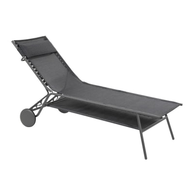 Bain de soleil haut en acier gris l184xl80xh88