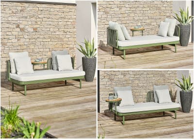 Canapé de jardin 3 places en aluminium