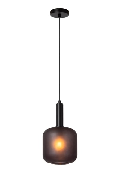 Suspension verre 1 lumière verre noir