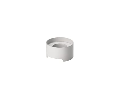 Bougeoir en acier 8cm laqué gris chaud