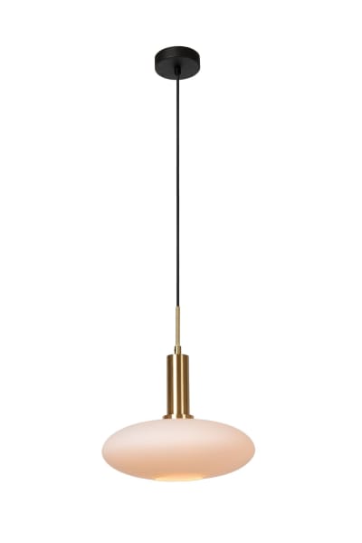 Suspension en verre 1 lumière verre opalin 30 cm