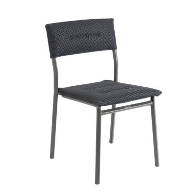 Chaise de jardin matelassée en aluminium gris l49xl50xh85