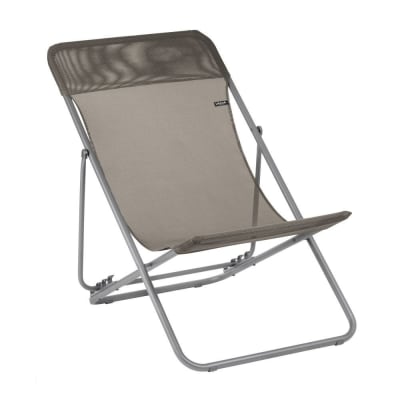 Chilienne jardin pliant multi-positions en acier marron L83xl62xH91