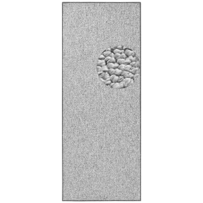 Tapis couloir bouclé boules tuftés gris 80x200cm