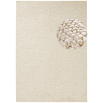 Tapis couloir bouclé boules tuftés crème 80x200cm