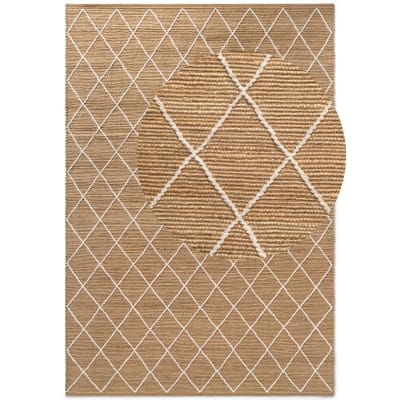 Tapis en jute kunu motifs en relief 200x300cm