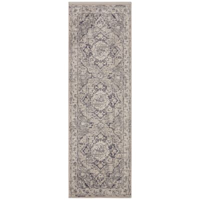 Tapis entrée vintage oriental rania crème et gris 80x120cm