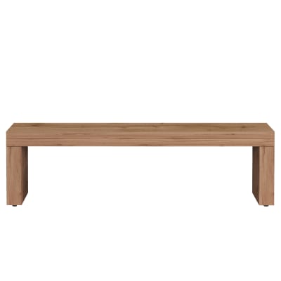 Meuble tv banquette porte-télévision 180 cm effet bois chêne