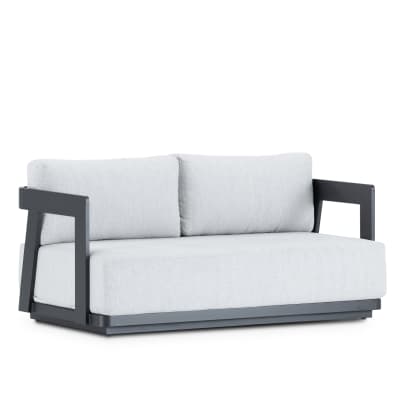 Canapé de jardin 2 places en aluminium anthracite