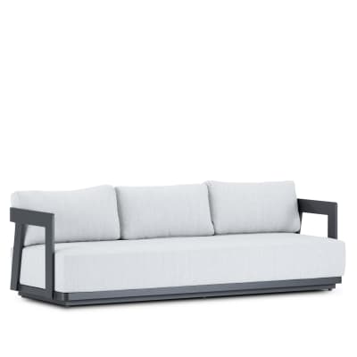 Canapé de jardin 3 places en aluminium anthracite