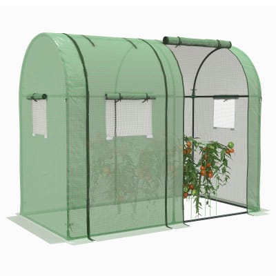 Serre de jardin 2 portes zippées acier pe haute densité vert