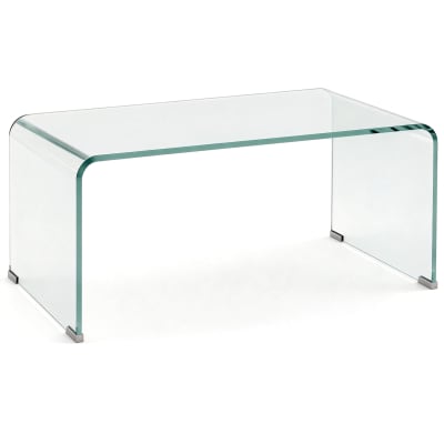 Table basse rectangulaire verre trempé transparent
