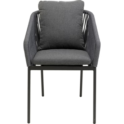 Chaise de jardin en polyester, polypropylène et aluminium grise