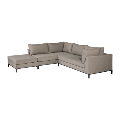 Salon de jardin d'angle gauche en aluminium taupe