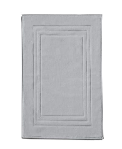 Tapis de bain uni 60x90cm 100% Coton - Gris clair