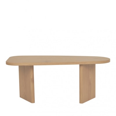 Table basse organique en bois 100x50cm - bois clair