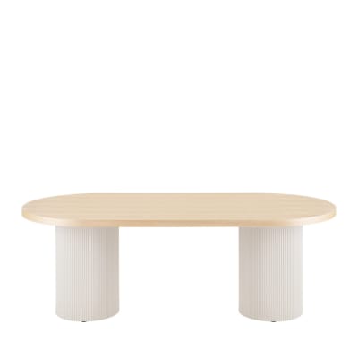 Table à manger 10 personnes ovale en bois - bois clair