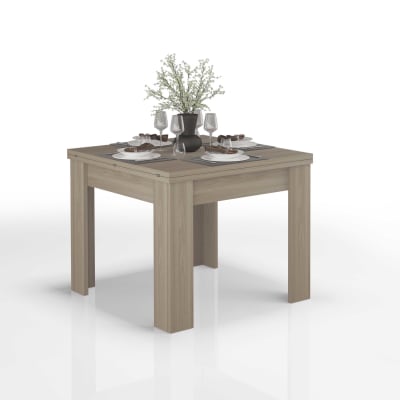 Table extensible 6-8 personnes 90/180 cm effet bois orme