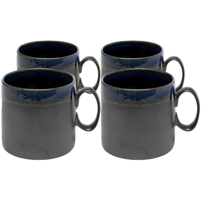 Mug en faïence noire - lot de 4