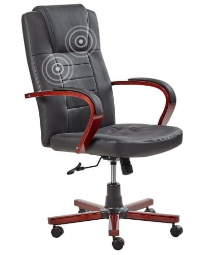 Fauteuil massant avec fonction chauffante cuir noir