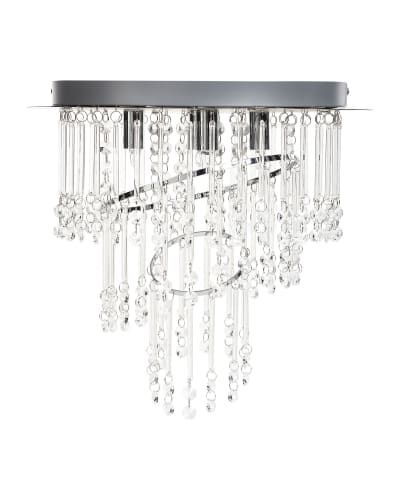 Lustre cristal argenté
