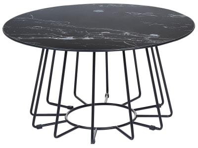 Table basse verre de sécurité marbre noir