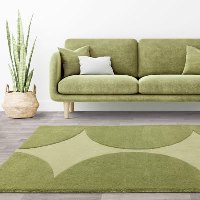 Tapis moderne tufté main en laine  vert 120x170 cm
