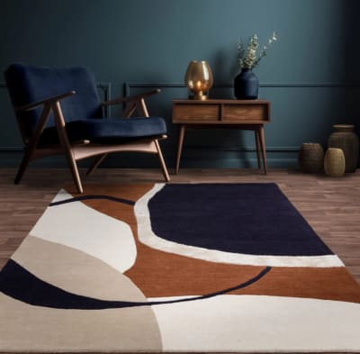 Tapis moderne tufté main en laine  marron 120x170 cm