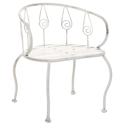 Chaise enfant en fer forgé blanc 35x28x39h cm