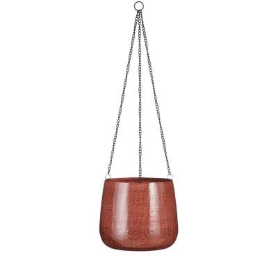 Pot de fleurs rouge foncé fer h20xl23xl23cm