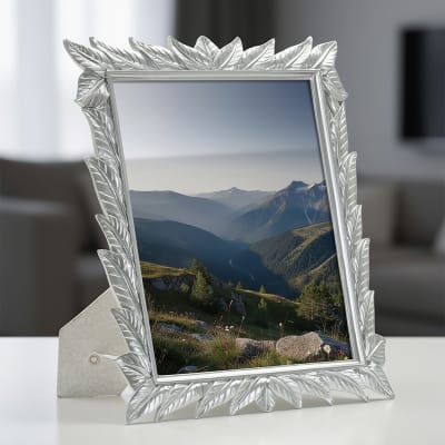 Cadre en résine argentée 27x2x32,3 cm (mesure intérieure 20x25 cm)
