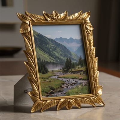 Cadre en résine dorée 21,2x1,7x26,8 cm (mesure intérieure 15x20 cm)